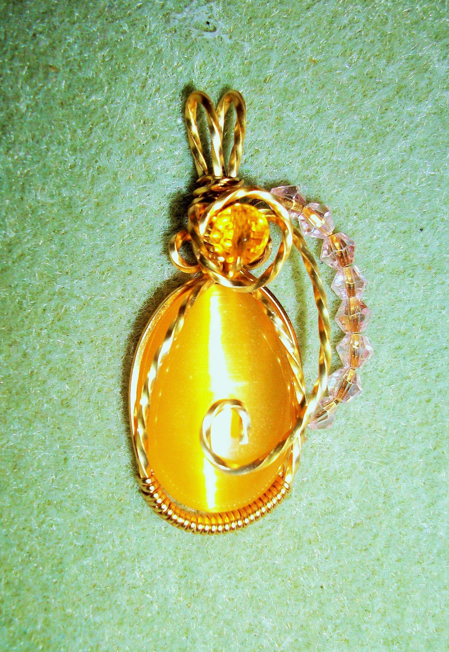 Wire Wrapped Cat's Eye Necklace
