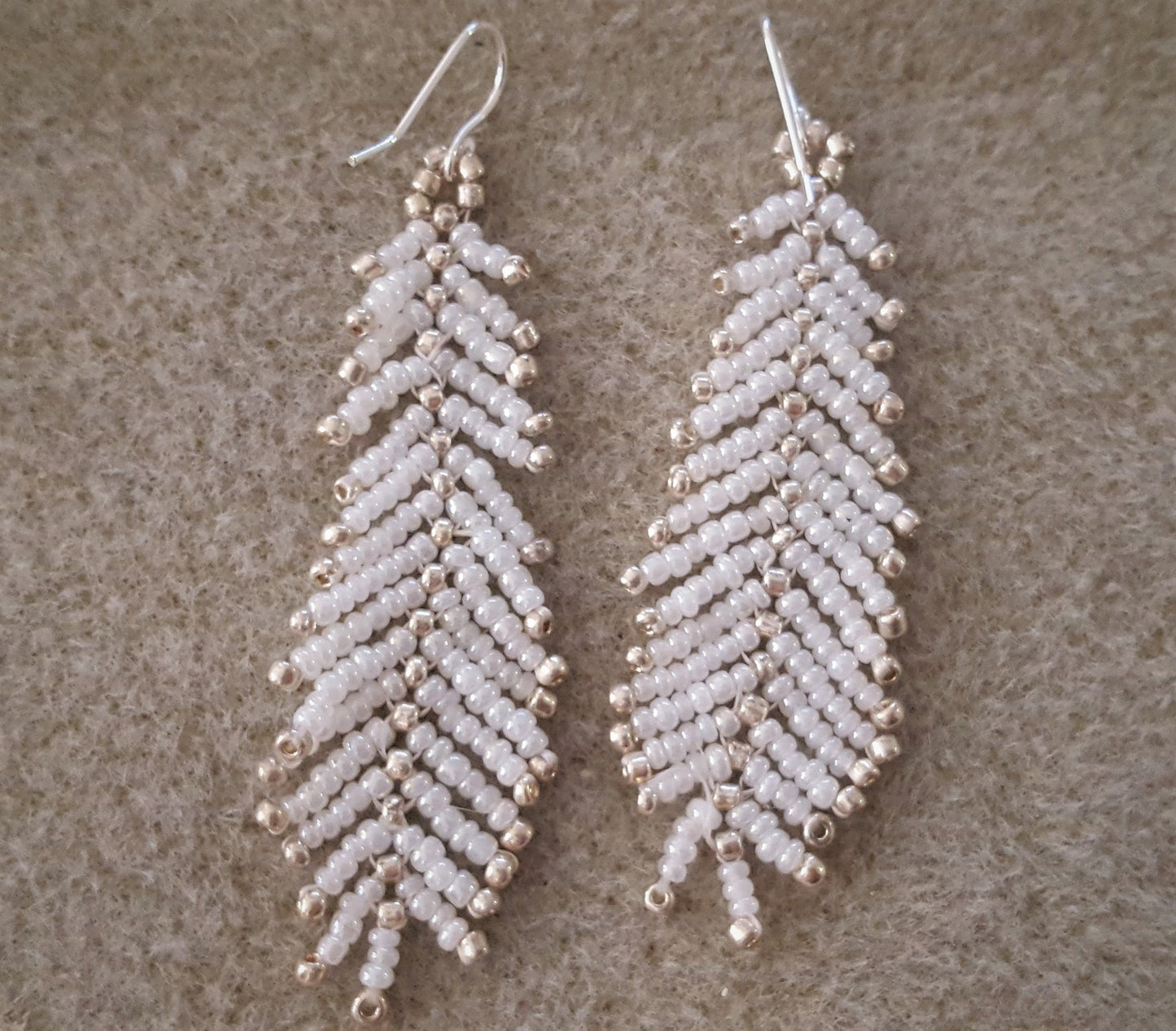 Beaded Feather Earrings