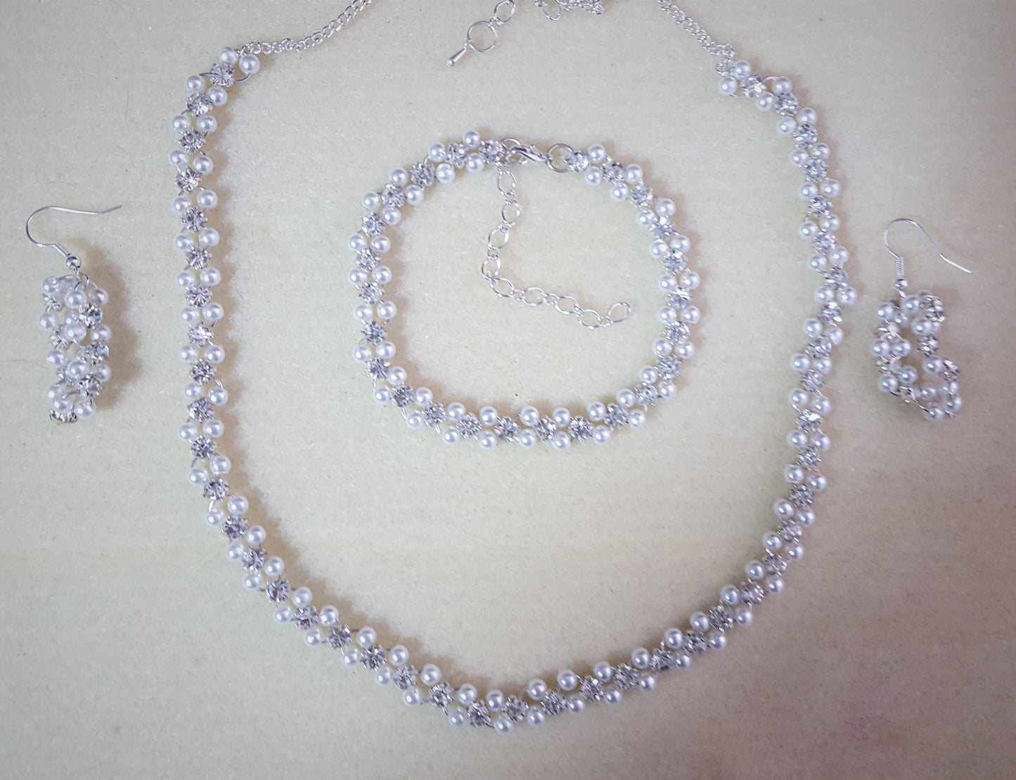 Chainmaille Pearl & Swarovski Set