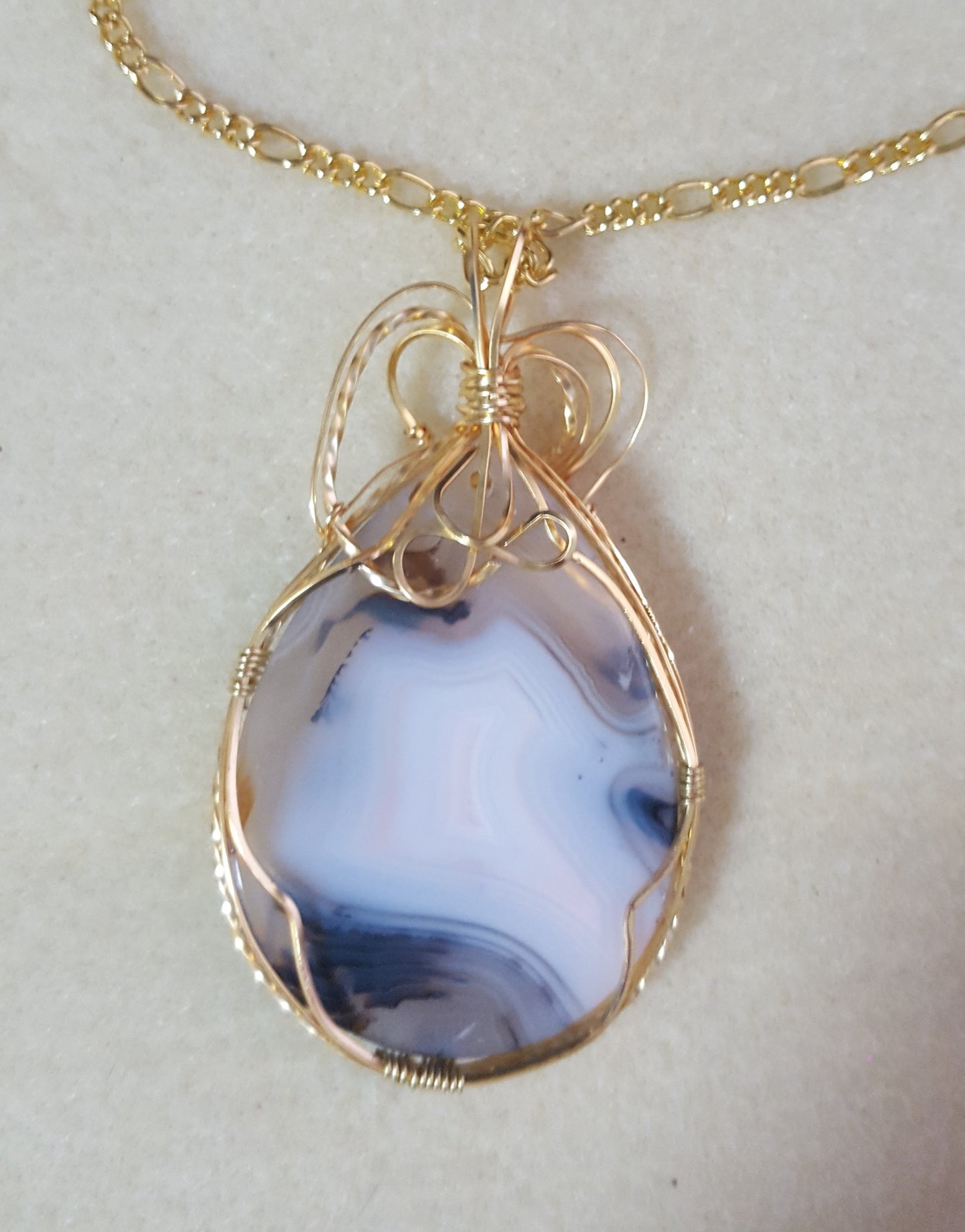 Wire Wrapped Dendritic Agate