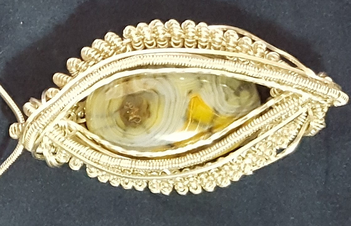 Yellow Dragon Vein Agate Necklace