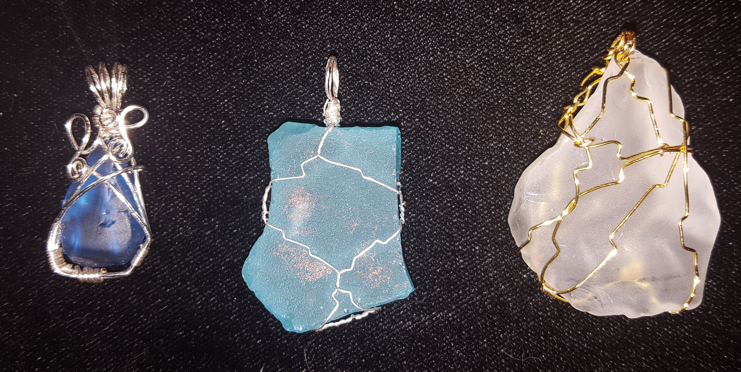 Sea Glass and Shell Pendants
