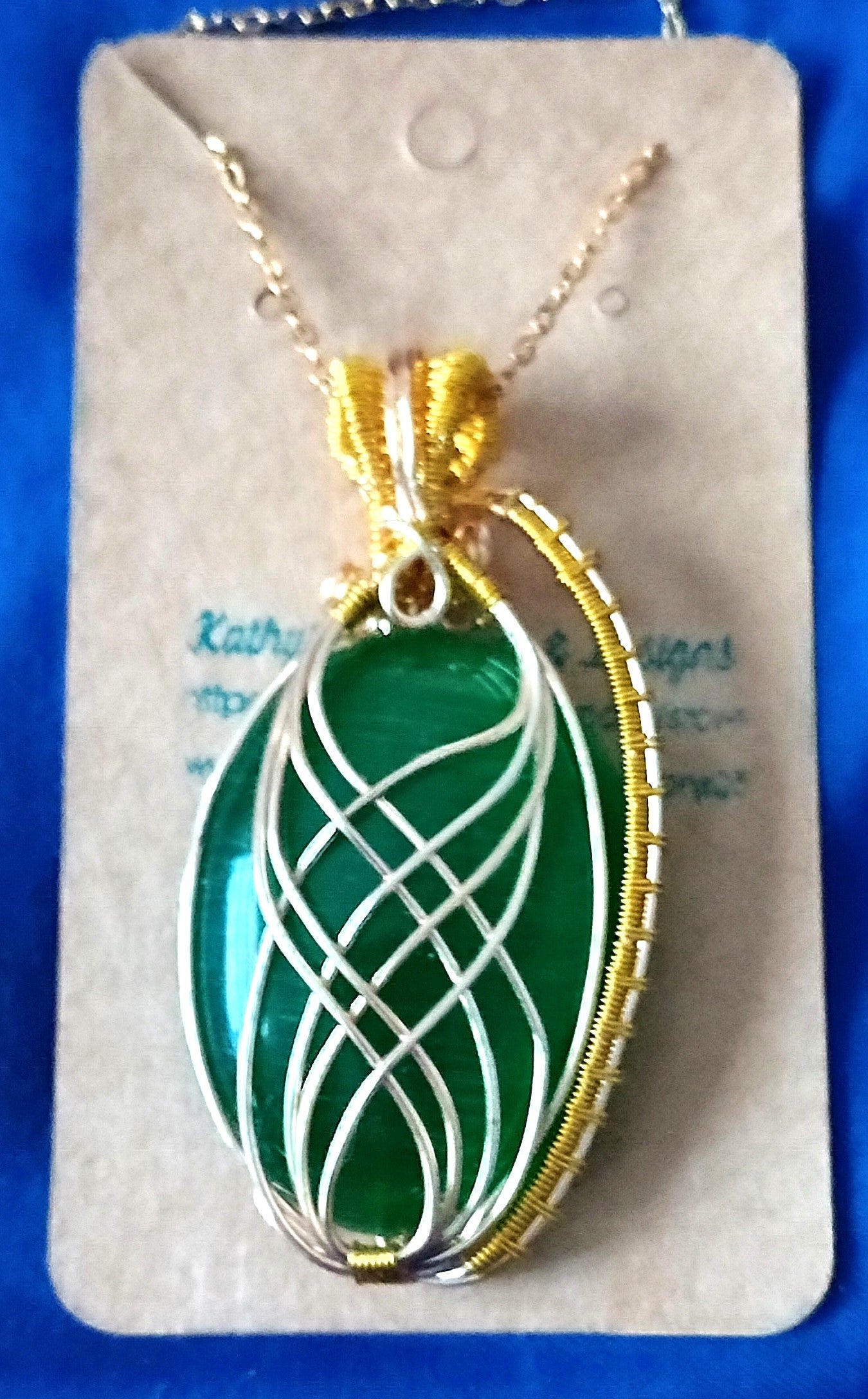 Wire Wrapped Cat's Eye Necklace