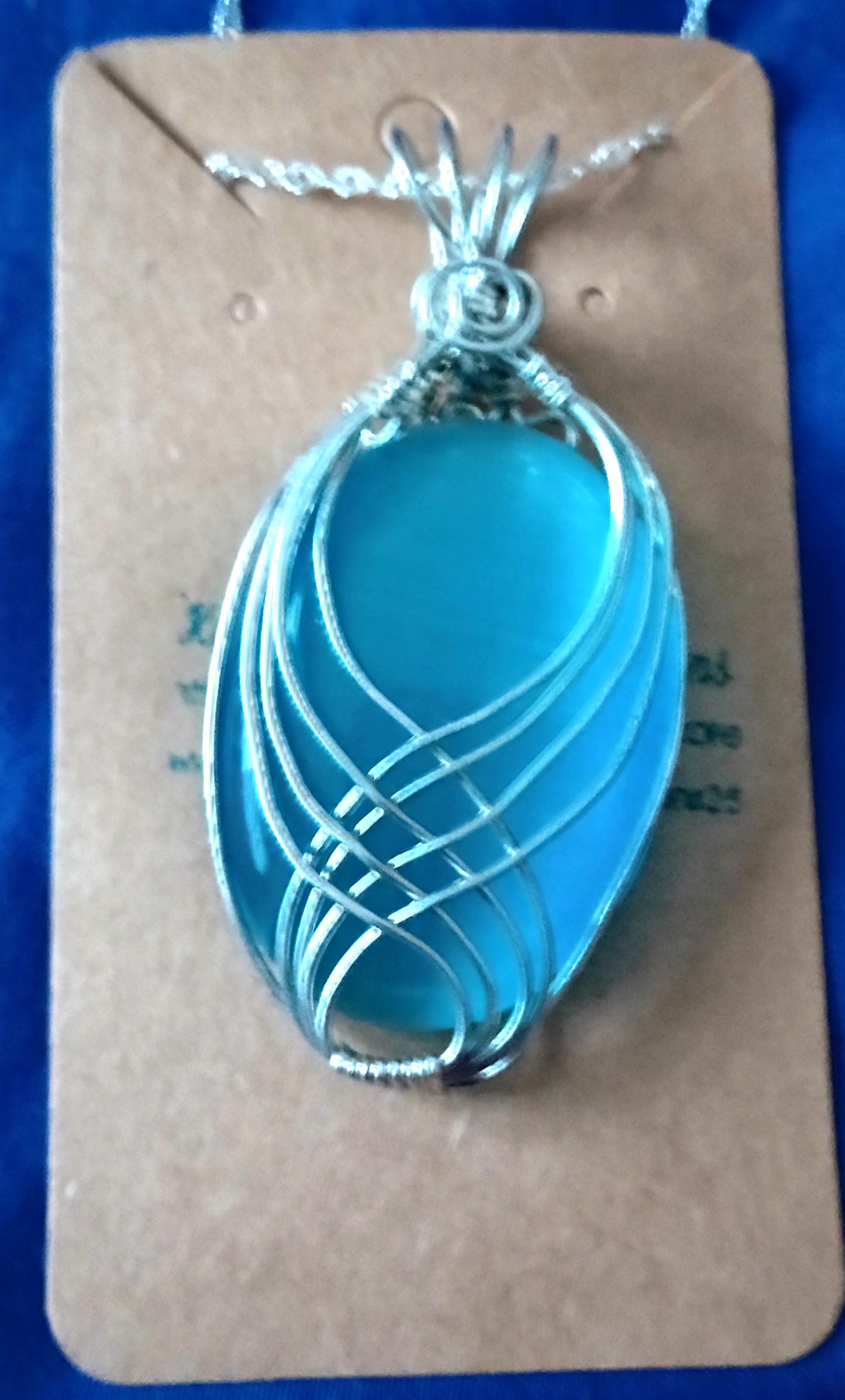 Wire Wrapped Cat's Eye Necklace