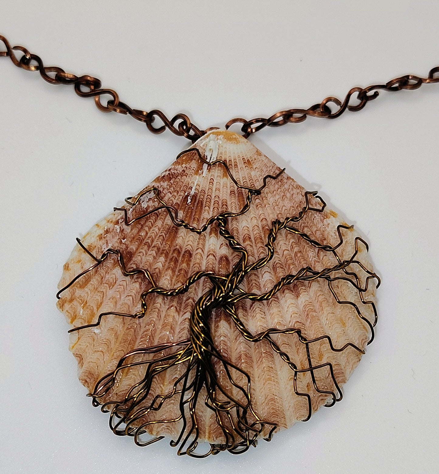 Copper Tree of Life Shell Necklace