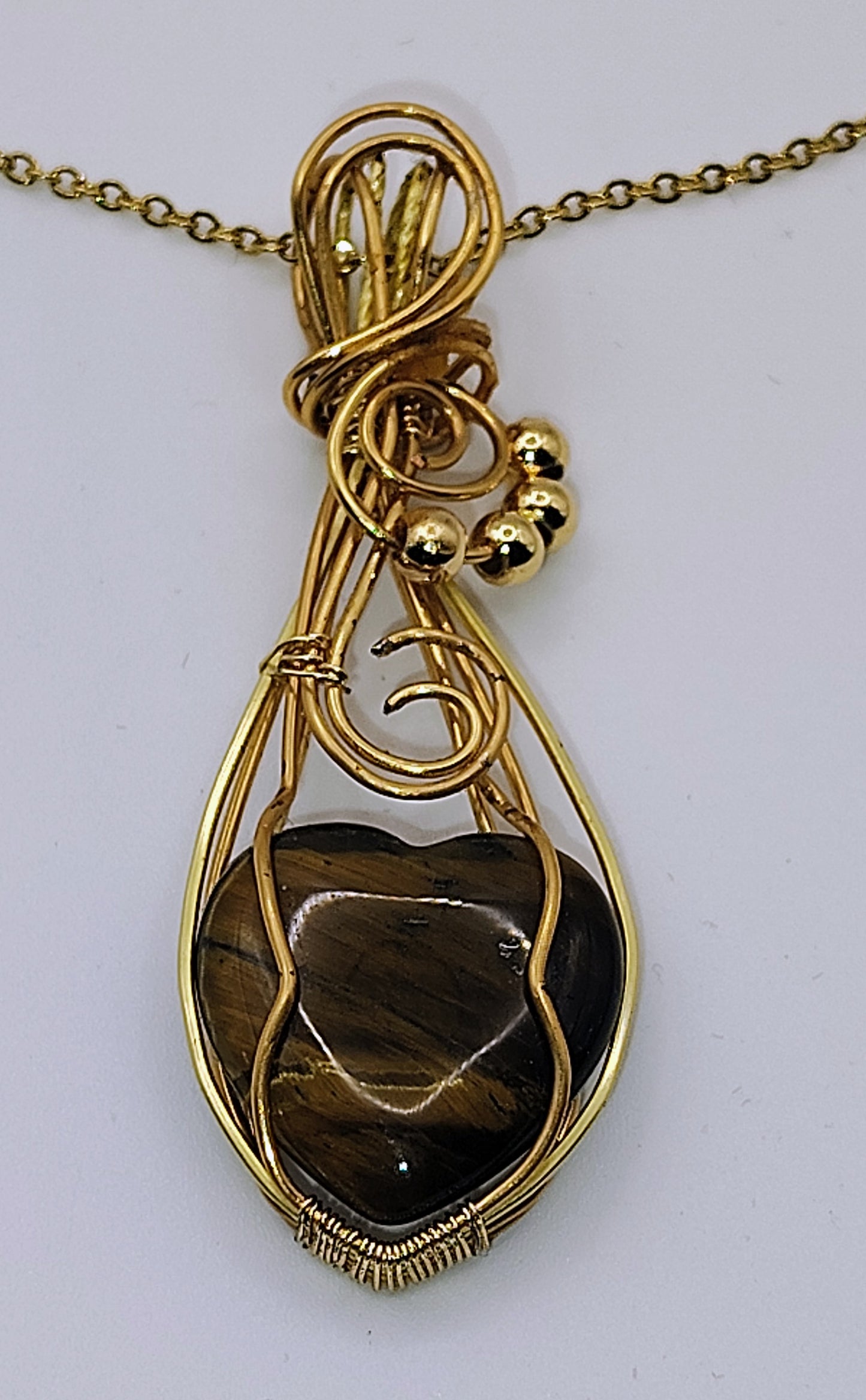 Artisan Wire-Wrapped Tiger's Eye Necklace
