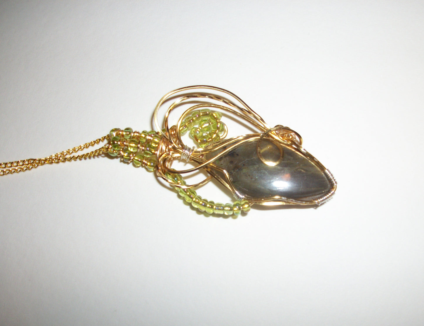 Wire-Wrapped Labradorite Pendant