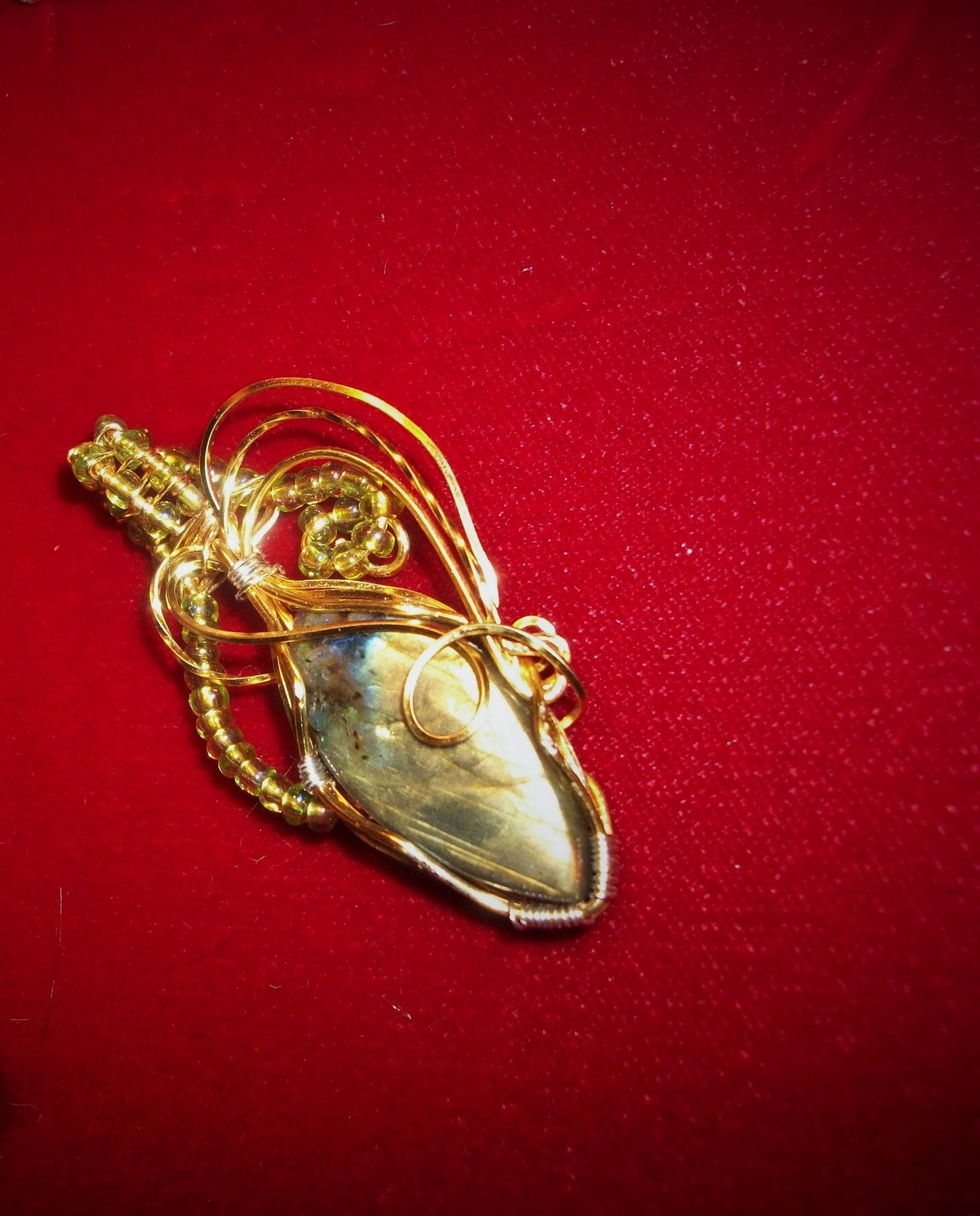 Wire-Wrapped Labradorite Pendant
