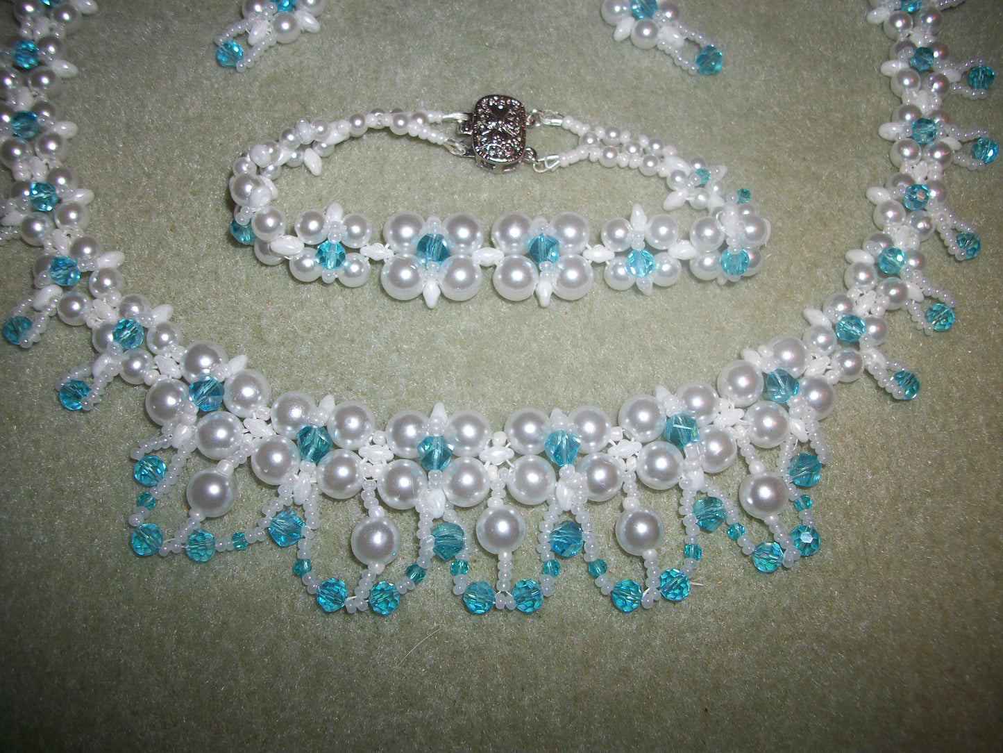 Pearl & Crystal Bridal Set (Several color combos available)