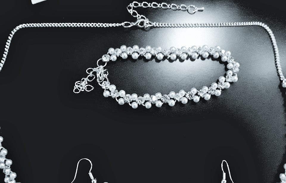 Chainmaille Pearl & Swarovski Set