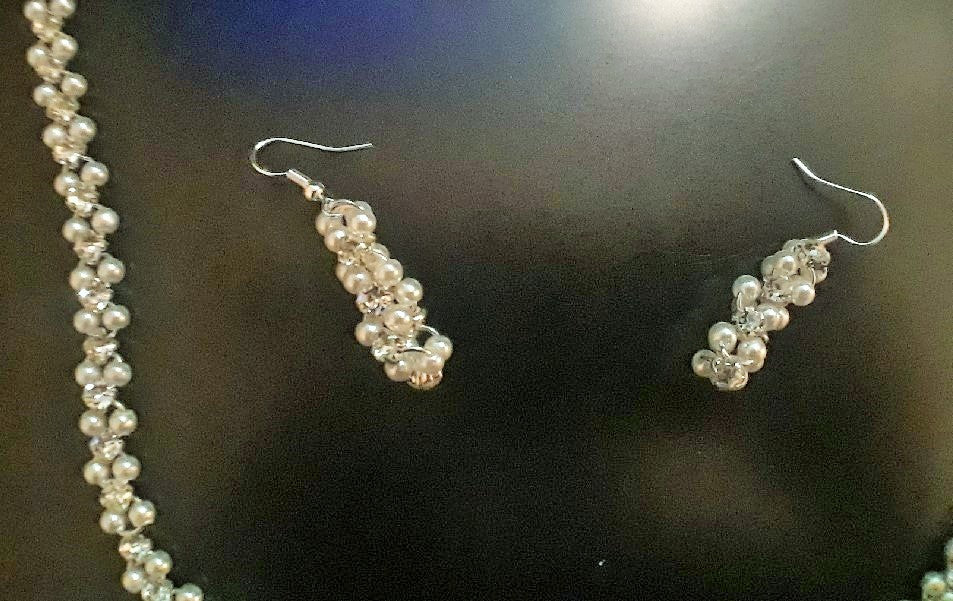 Chainmaille Pearl & Swarovski Set
