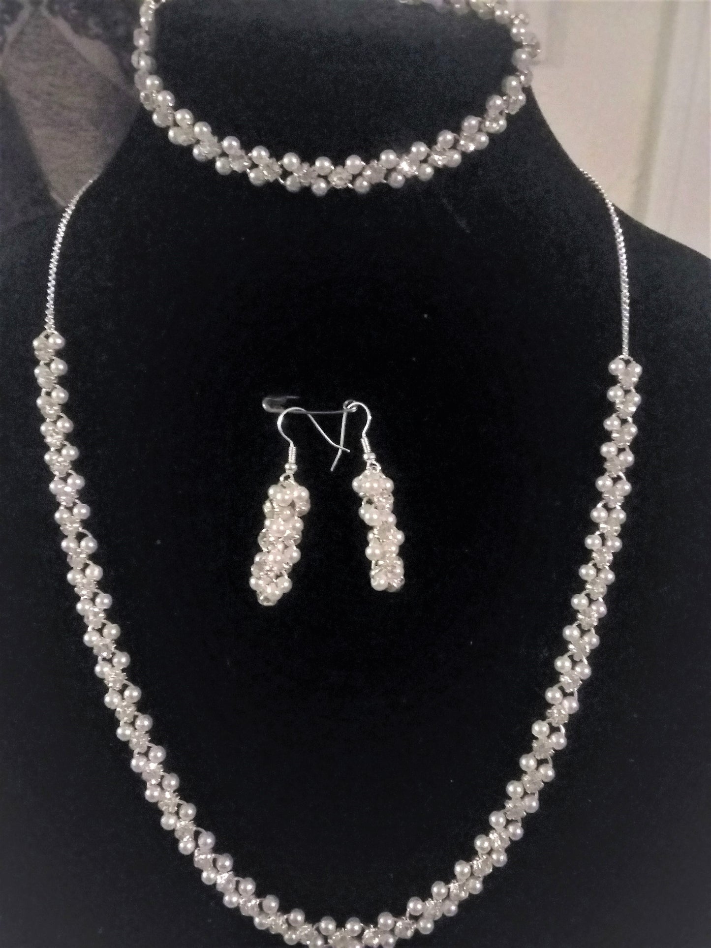 Chainmaille Pearl & Swarovski Set