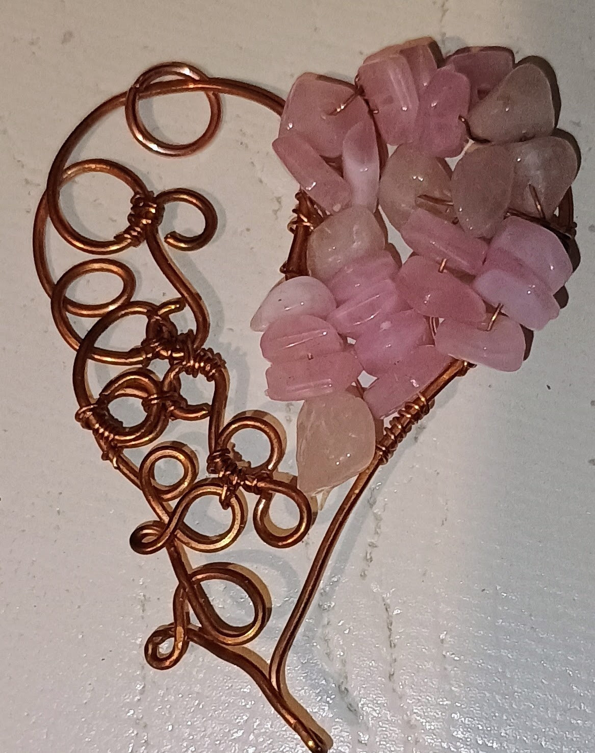 Heart with Rose Quartz, Aventurine and Aquamarine Pendant