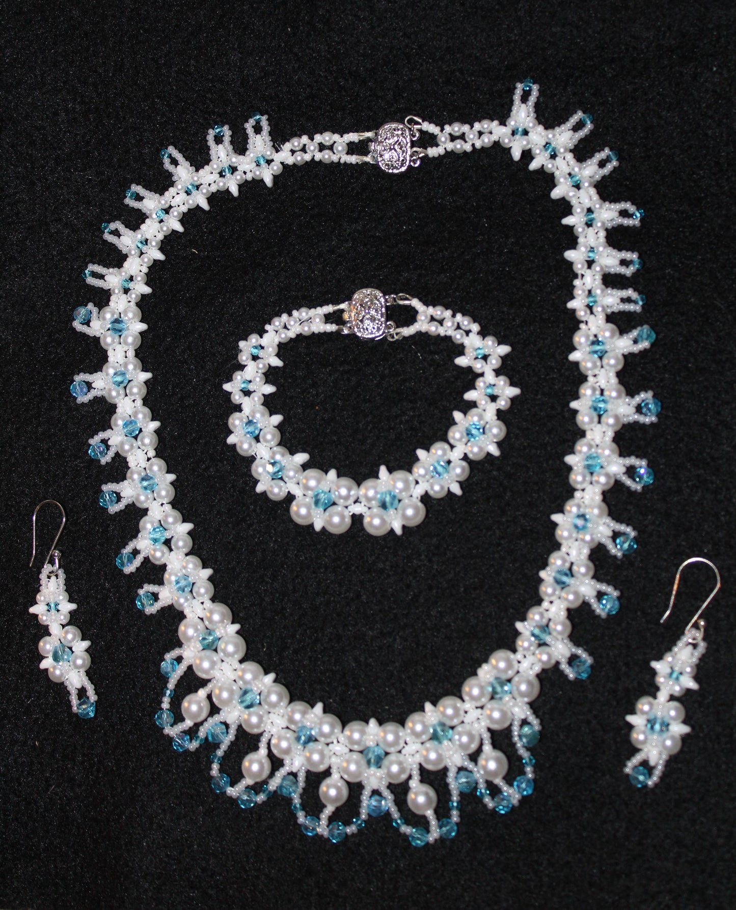 Pearl & Crystal Bridal Set (Several color combos available)