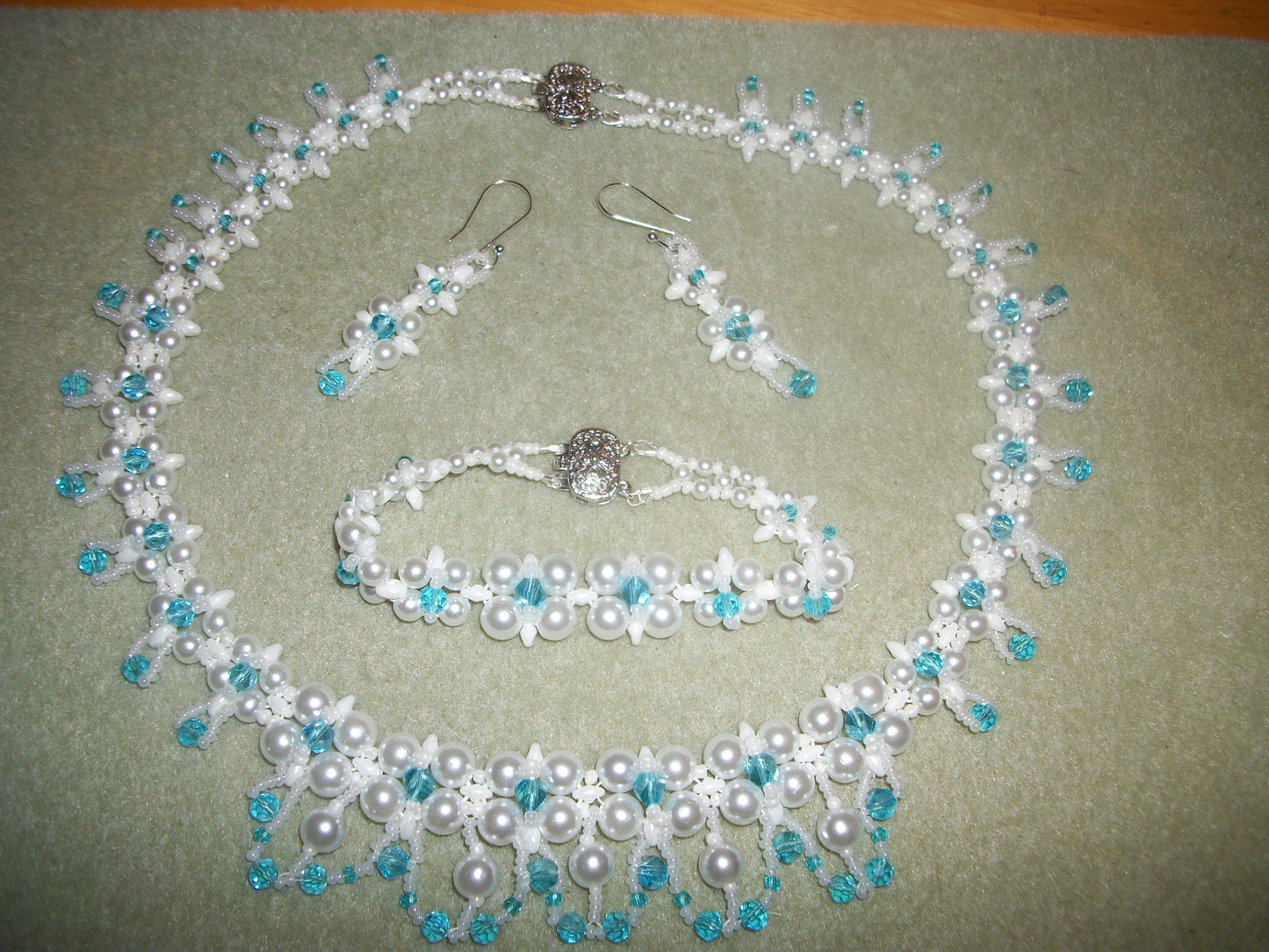 Pearl & Crystal Bridal Set (Several color combos available)