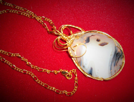 Wire Wrapped Dendritic Agate