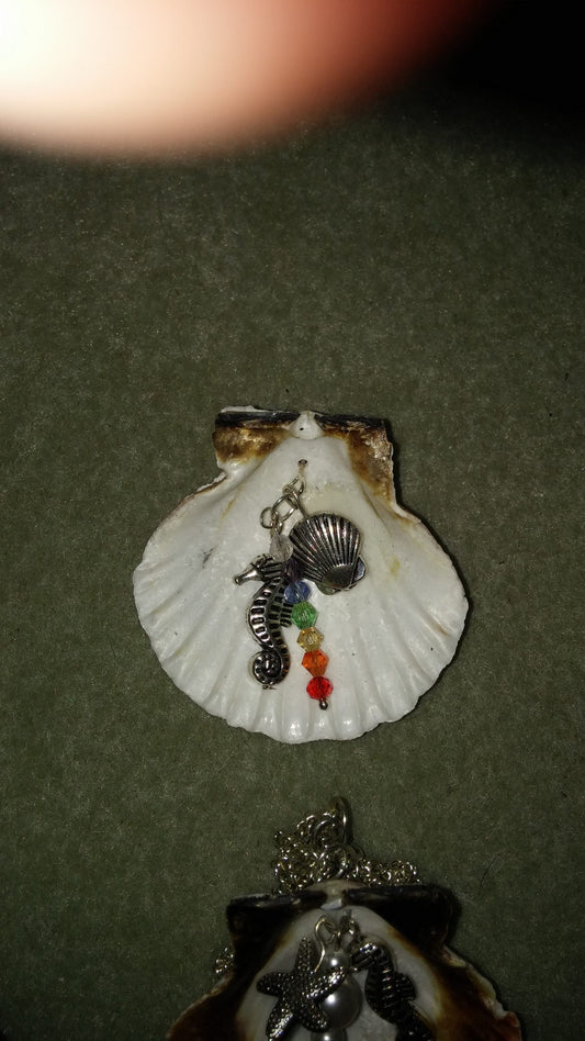 Embellished Seashell Necklaces - Chakra w/seahorse