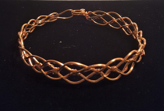 Unisex Braided Bracelets - Copper with handcrafted clasp Size 10