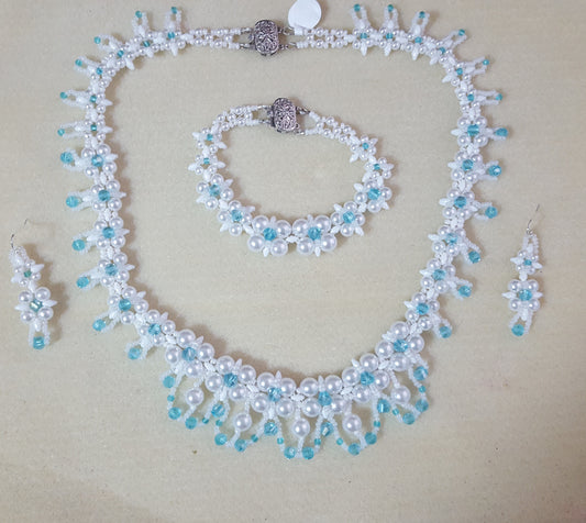 Pearl & Crystal Bridal Set (Several color combos available)