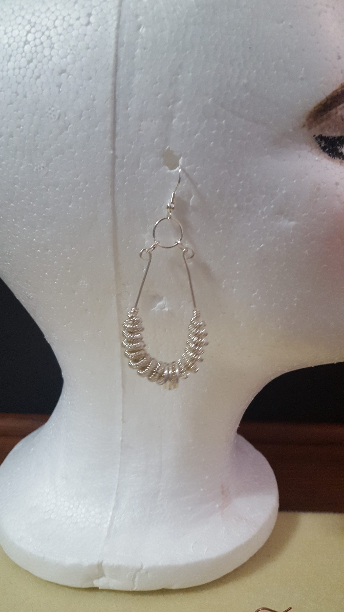 Coiled Teardrop Hoop Earrings - Silver Plated