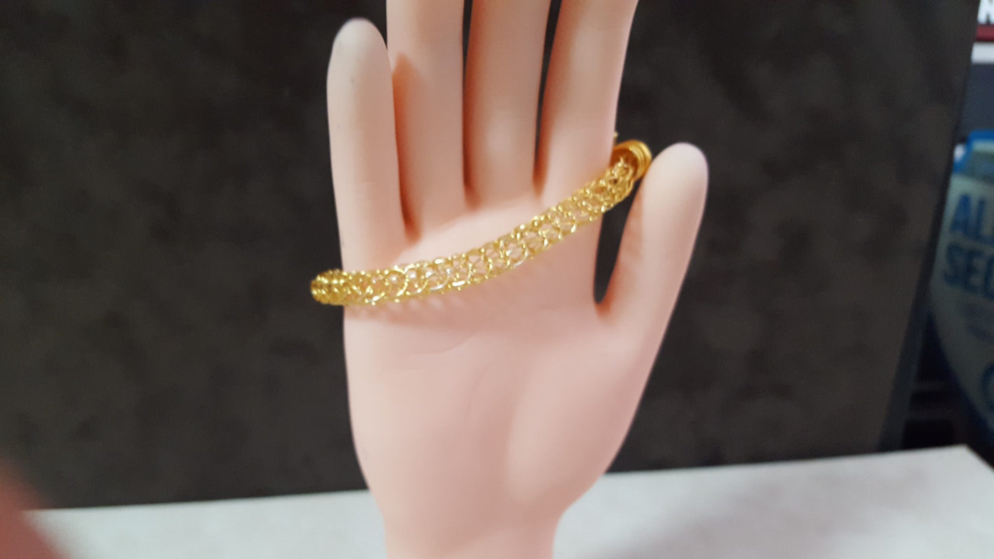 Viking Knit Unisex Bracelets - gold plated 7 1/2"