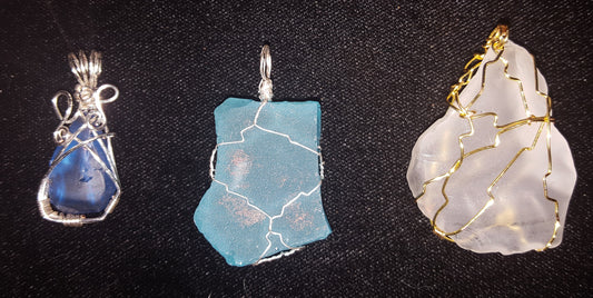 Sea Glass and Shell Pendants