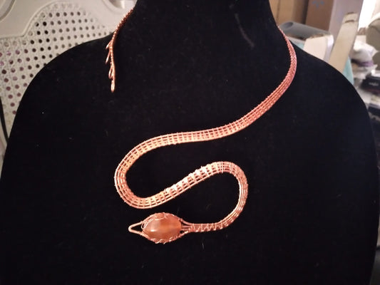 Collar Necklaces - copper snake