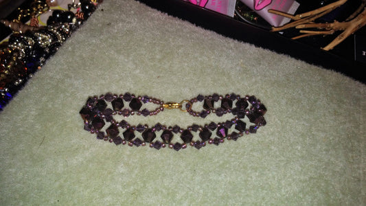 Pretty Beaded Bracelets - Purple