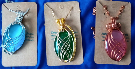 Wire Wrapped Cat's Eye Necklace