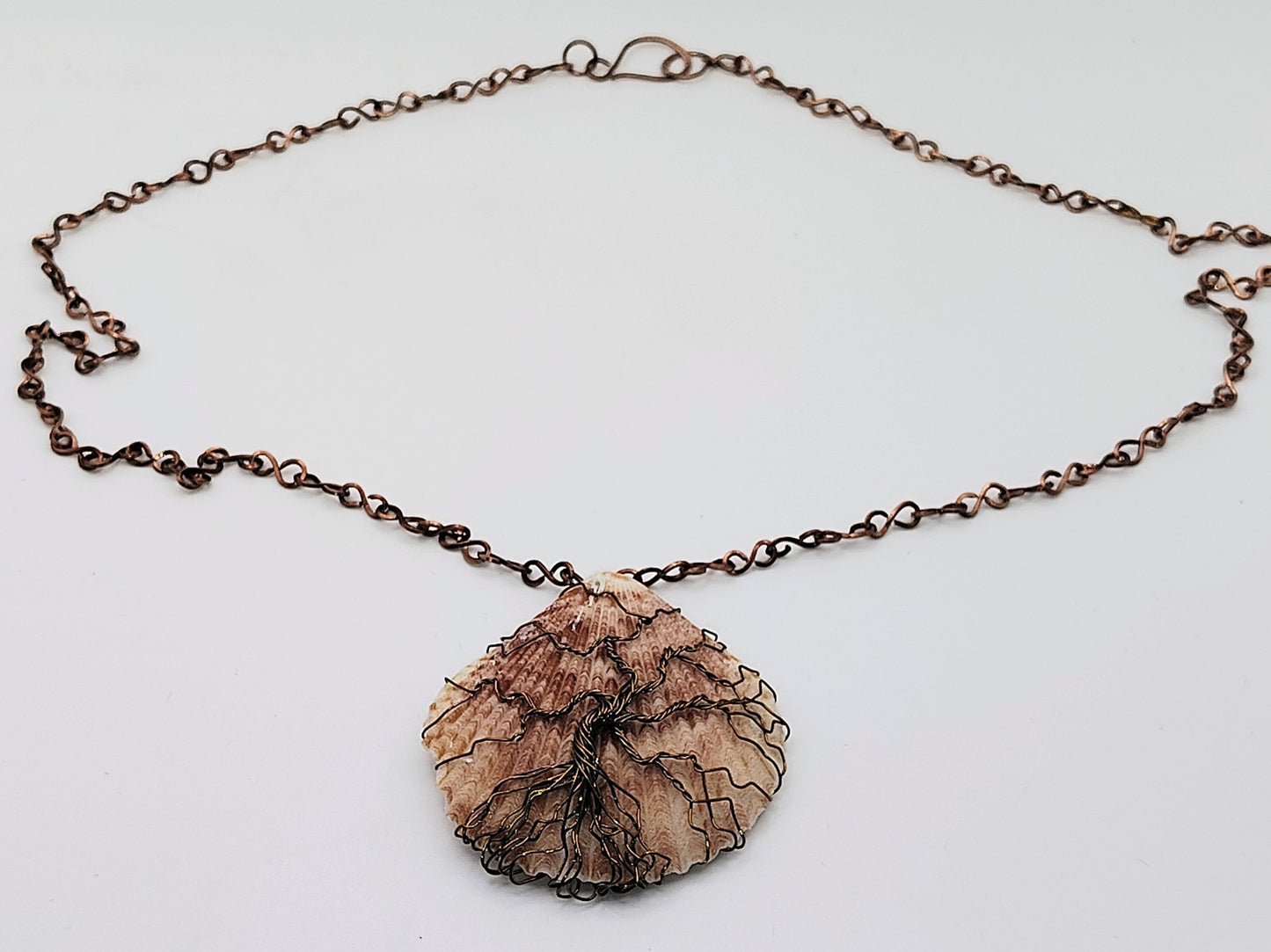 Copper Tree of Life Shell Necklace