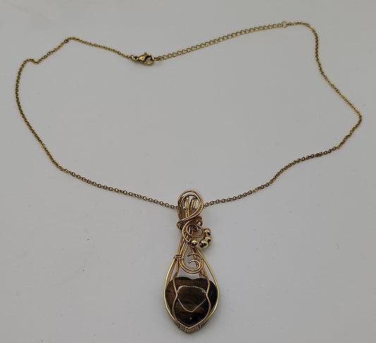 Artisan Wire-Wrapped Tiger's Eye Necklace