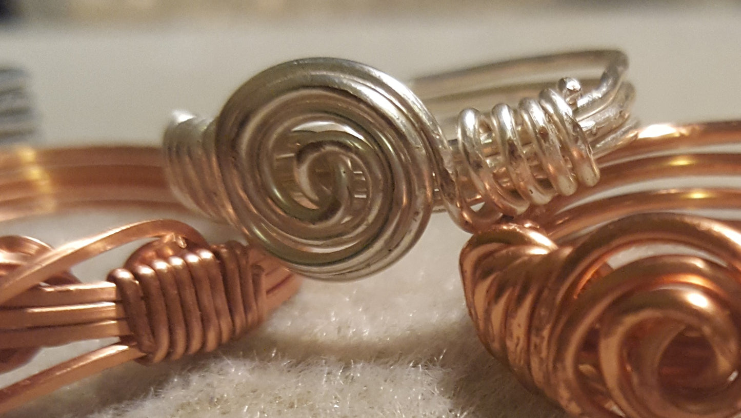 Handcrafted Men's Rings - Silver Plated Swirl Size 10