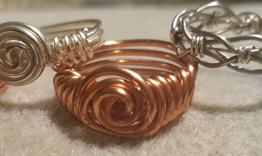 Handcrafted Men's Rings - Copper Swirl Size 8